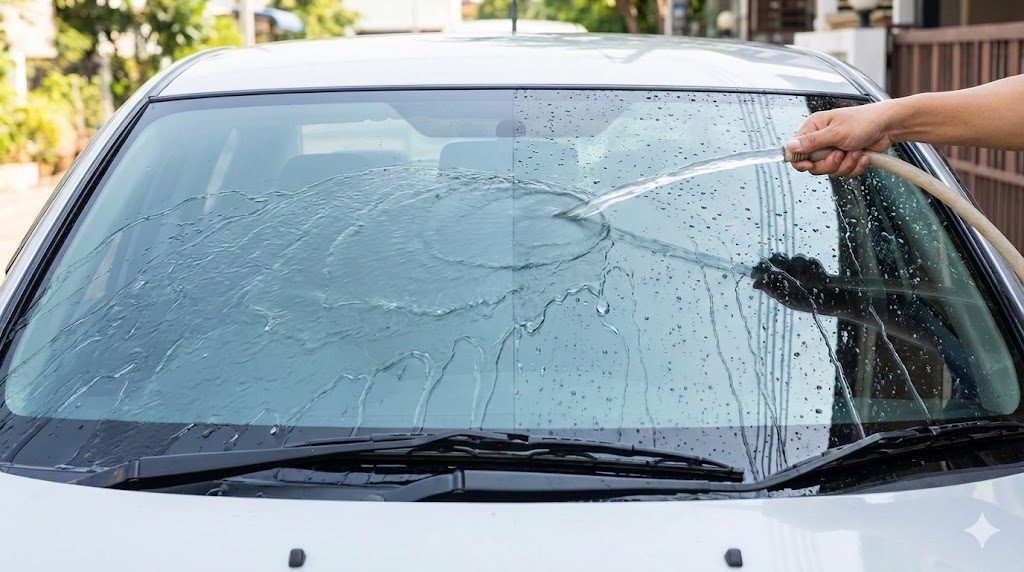 STEP1：ガラスの汚れを落とす（下地処理）