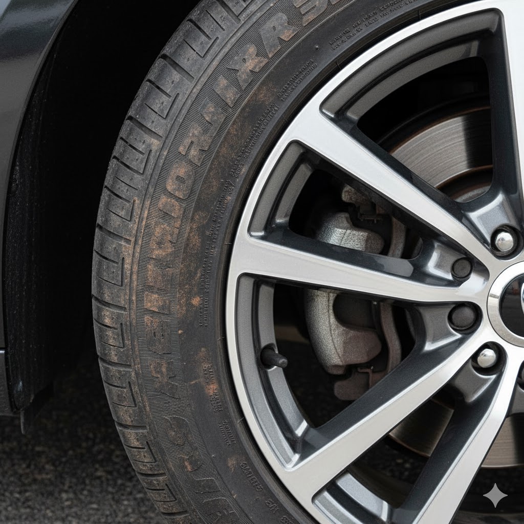 車のタイヤが茶色くなる原因は？