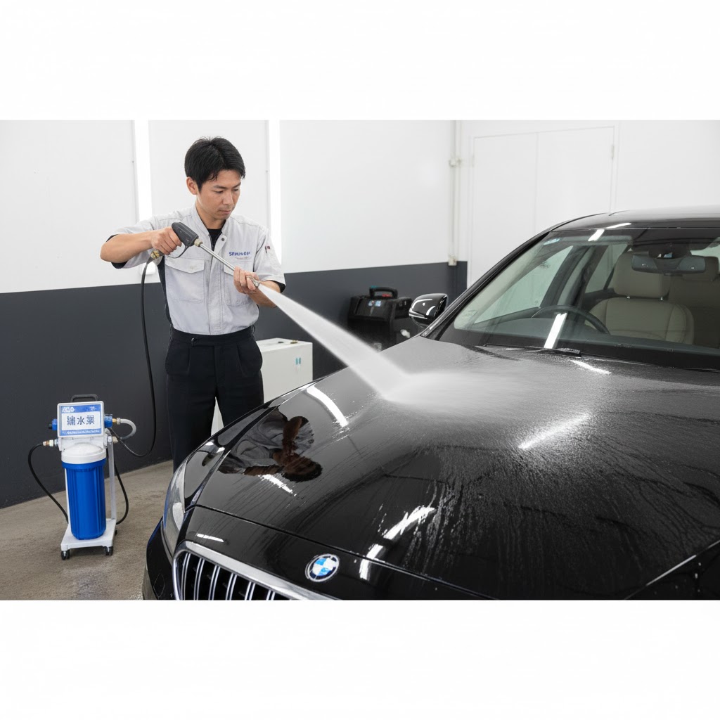 再付着を防ぐ純水洗車の重要性