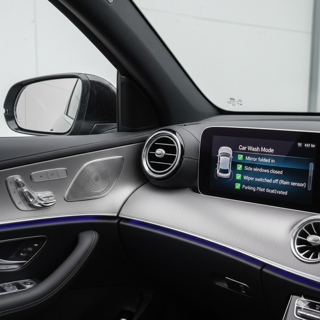 洗車モードの設定方法とMBUXの操作手順