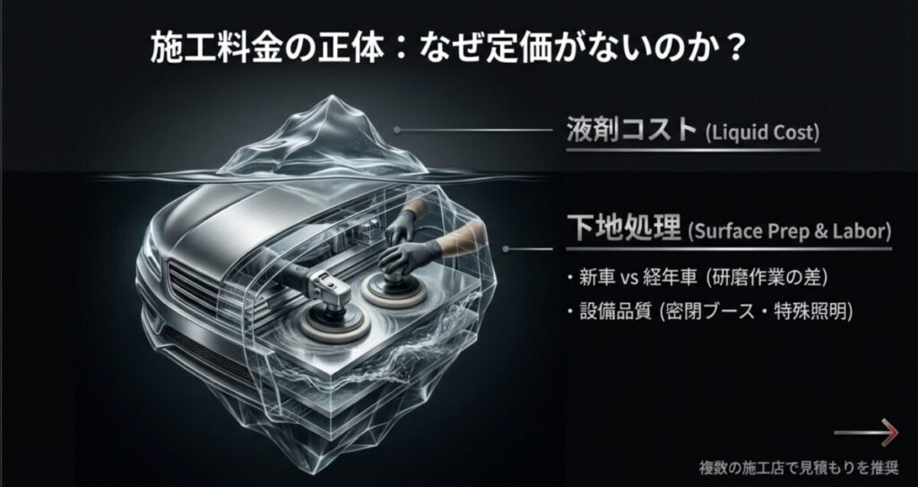 コーティング施工料金の正体と下地処理の重要性