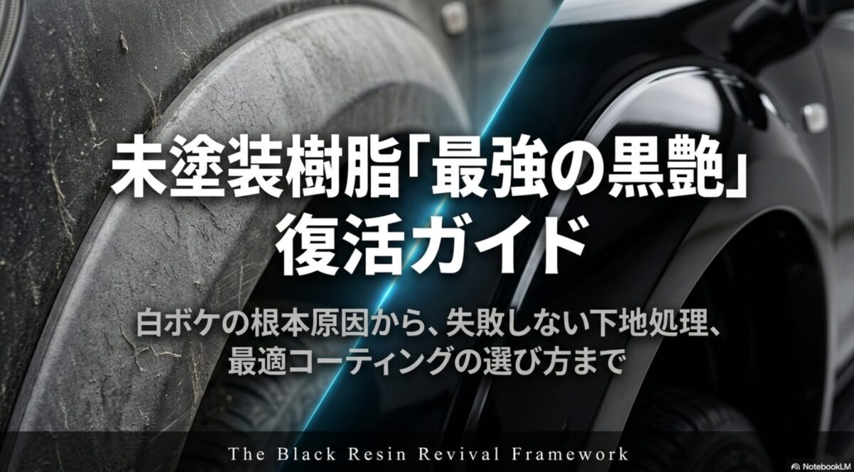 未塗装樹脂の白ボケを直し、最強の黒艶を復活させるガイドのタイトル画像