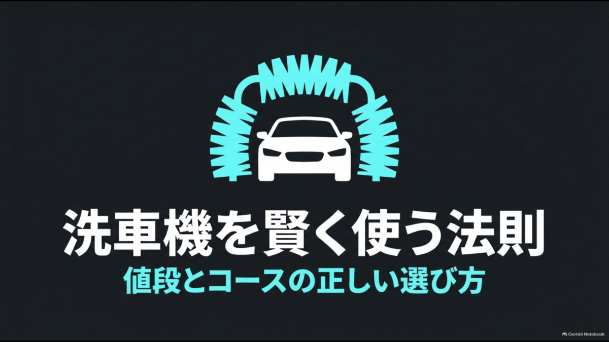 洗車機の値段とコースの正しい選び方を解説する記事のアイキャッチ画像